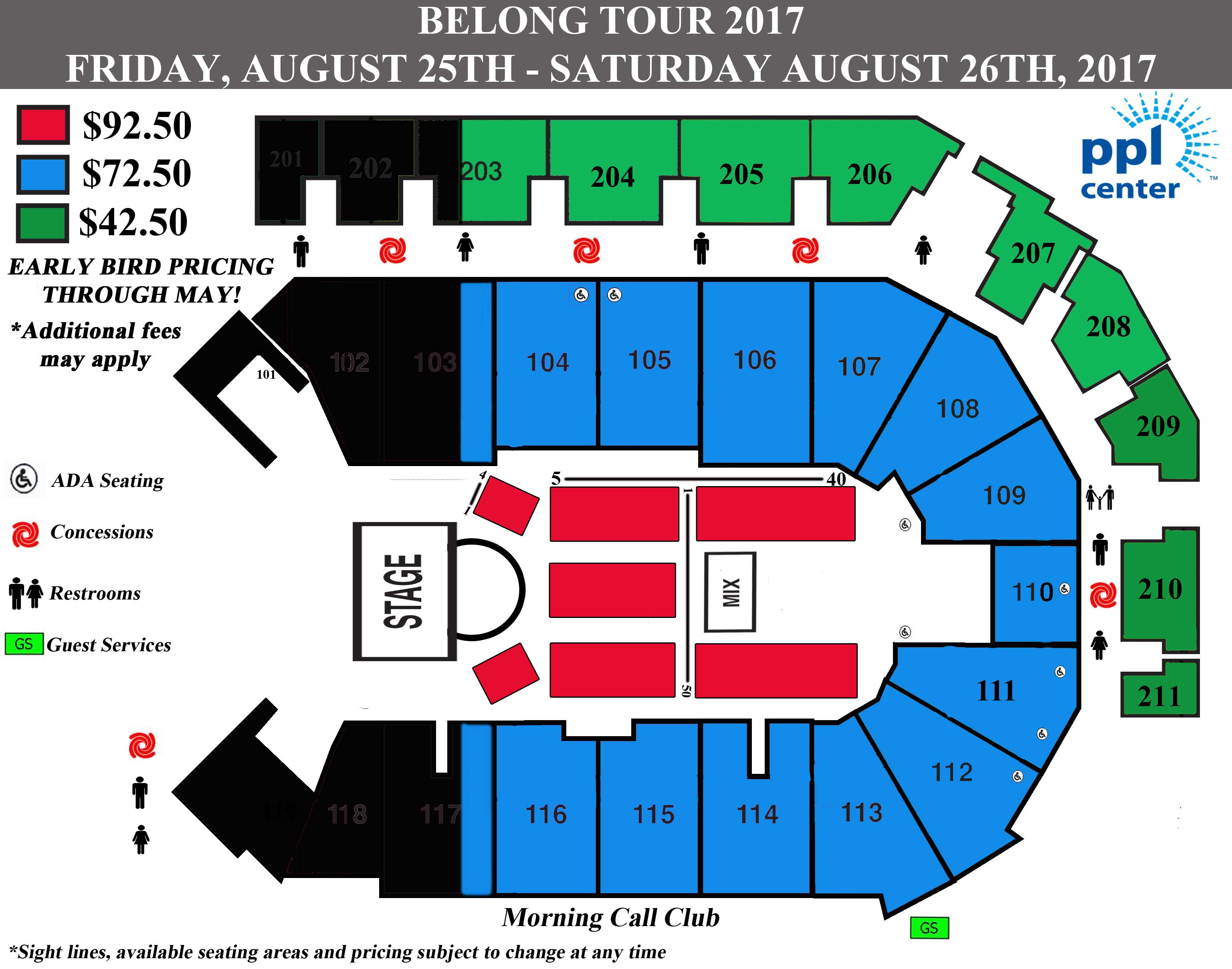 Ppl Center Floor Seating Chart