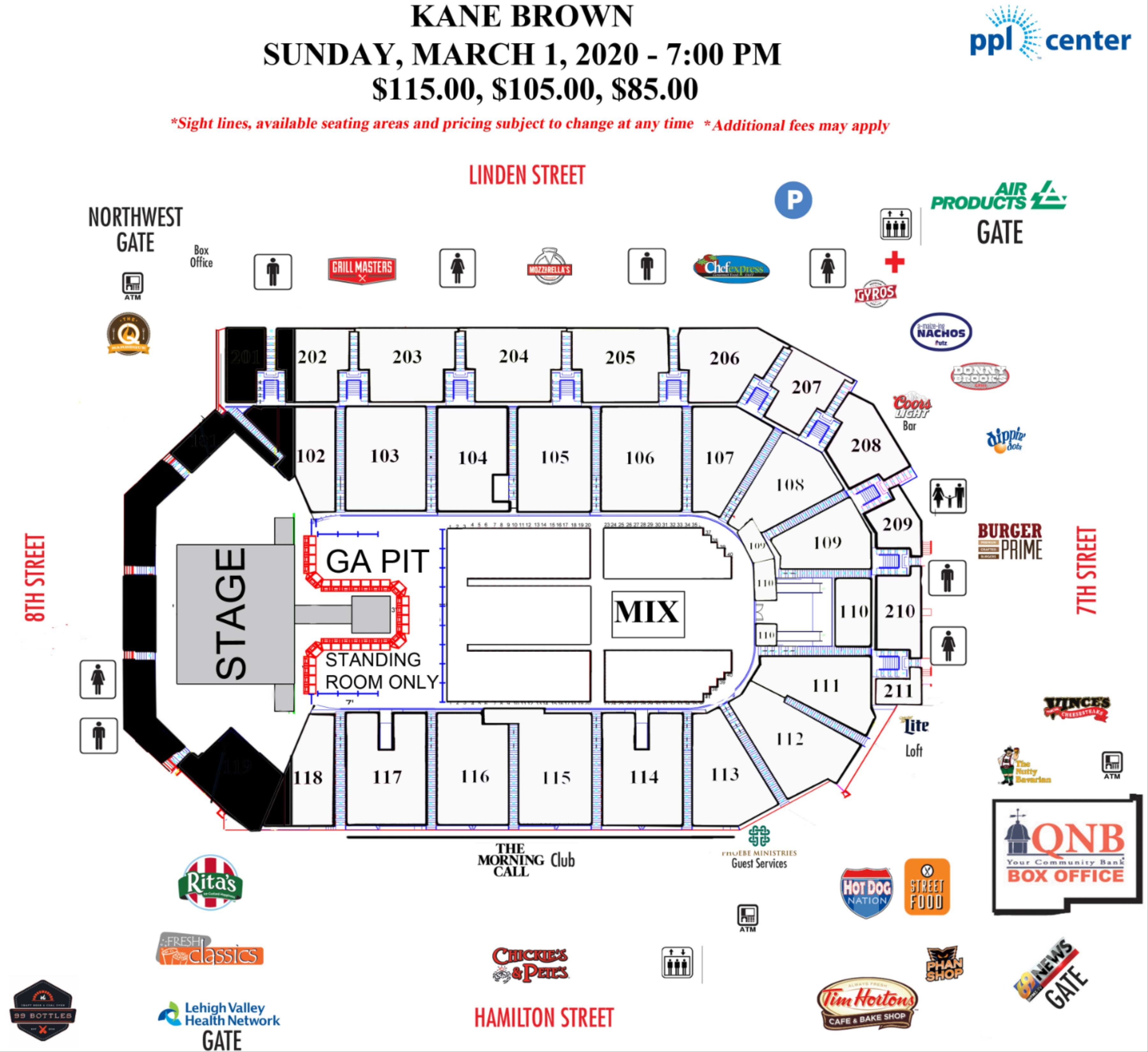 Utz Arena Seating Chart