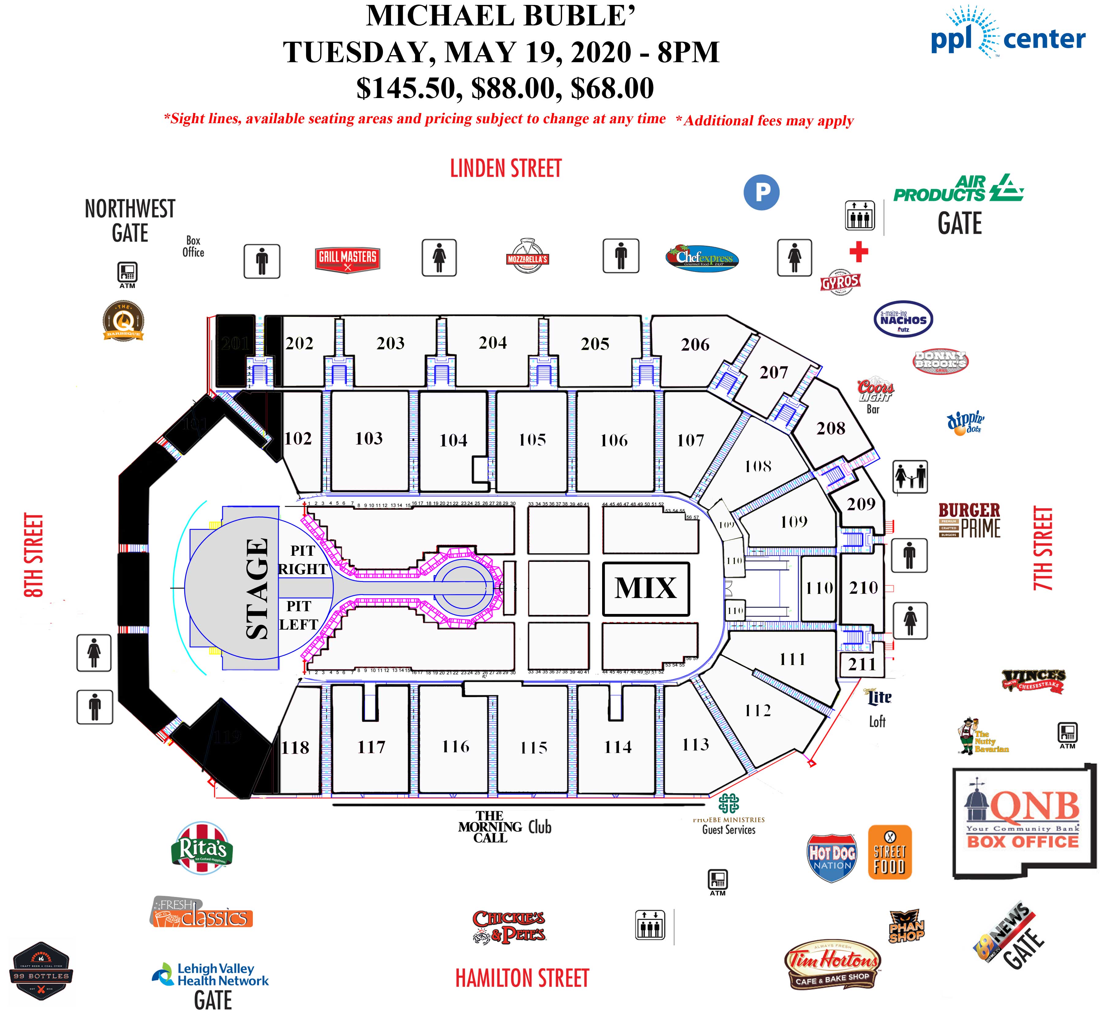 Ppl Center Floor Seating Chart