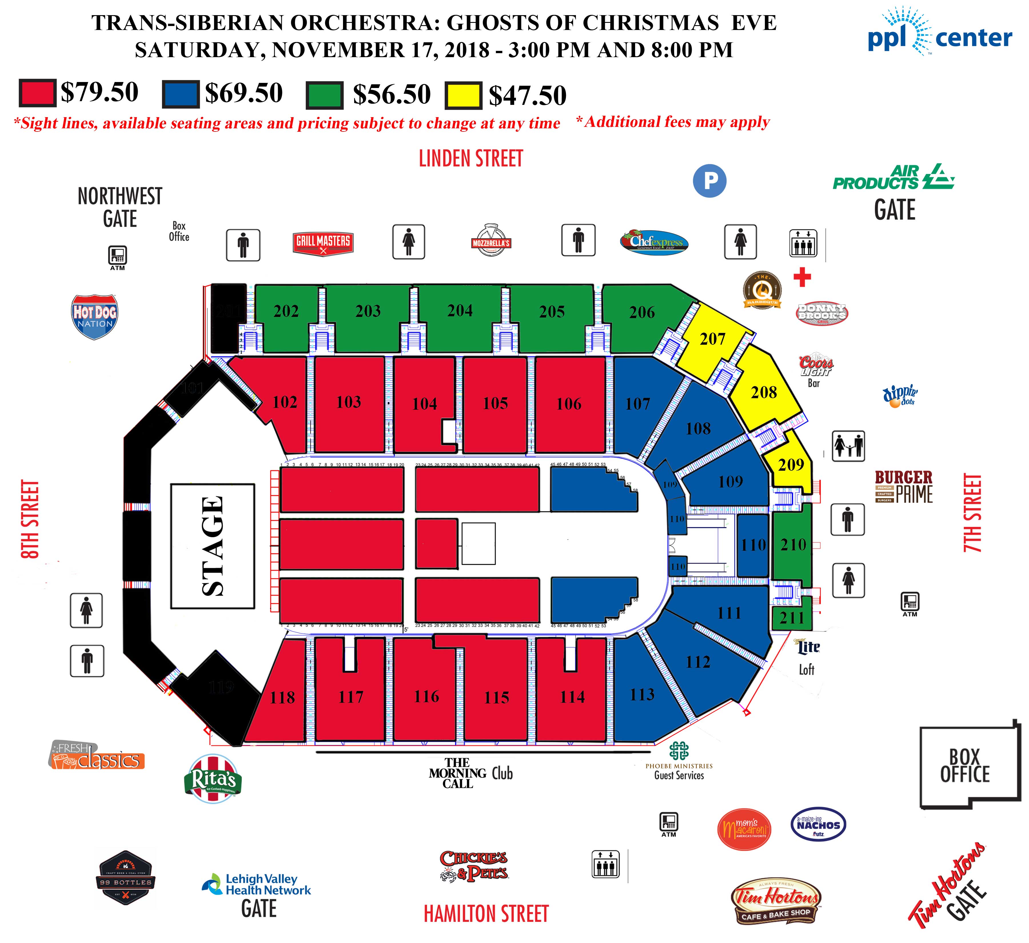 trans siberian orchestra ppl center seating chart for trans siberian orchestra