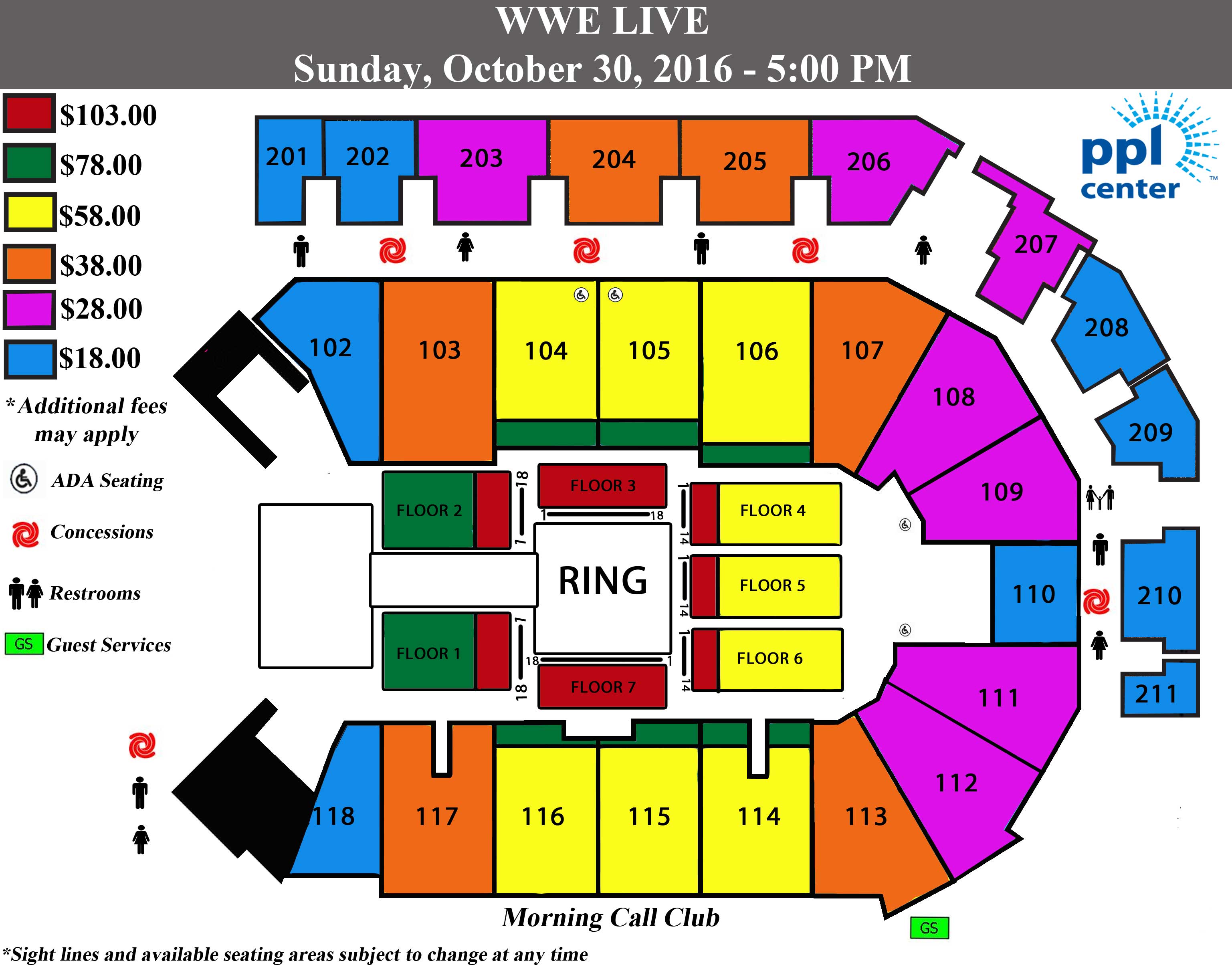 Msg Wwe Seating Chart